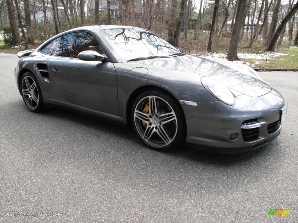 2007 911 Turbo Coupe - Meteor Grey Metallic / Terracotta photo #8