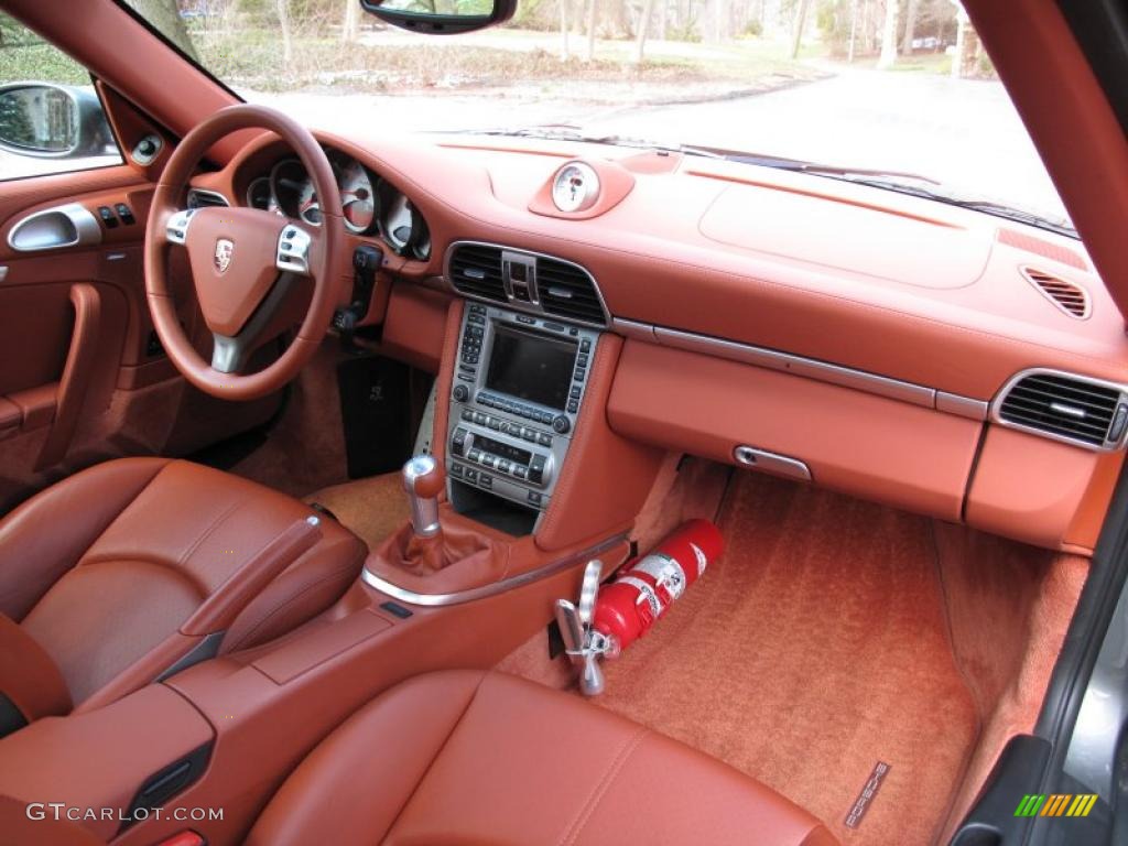 2007 911 Turbo Coupe - Meteor Grey Metallic / Terracotta photo #15