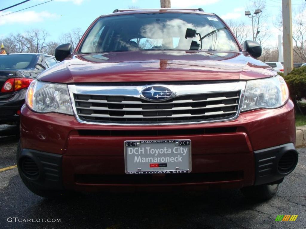 2009 Forester 2.5 X - Camellia Red Pearl / Black photo #1