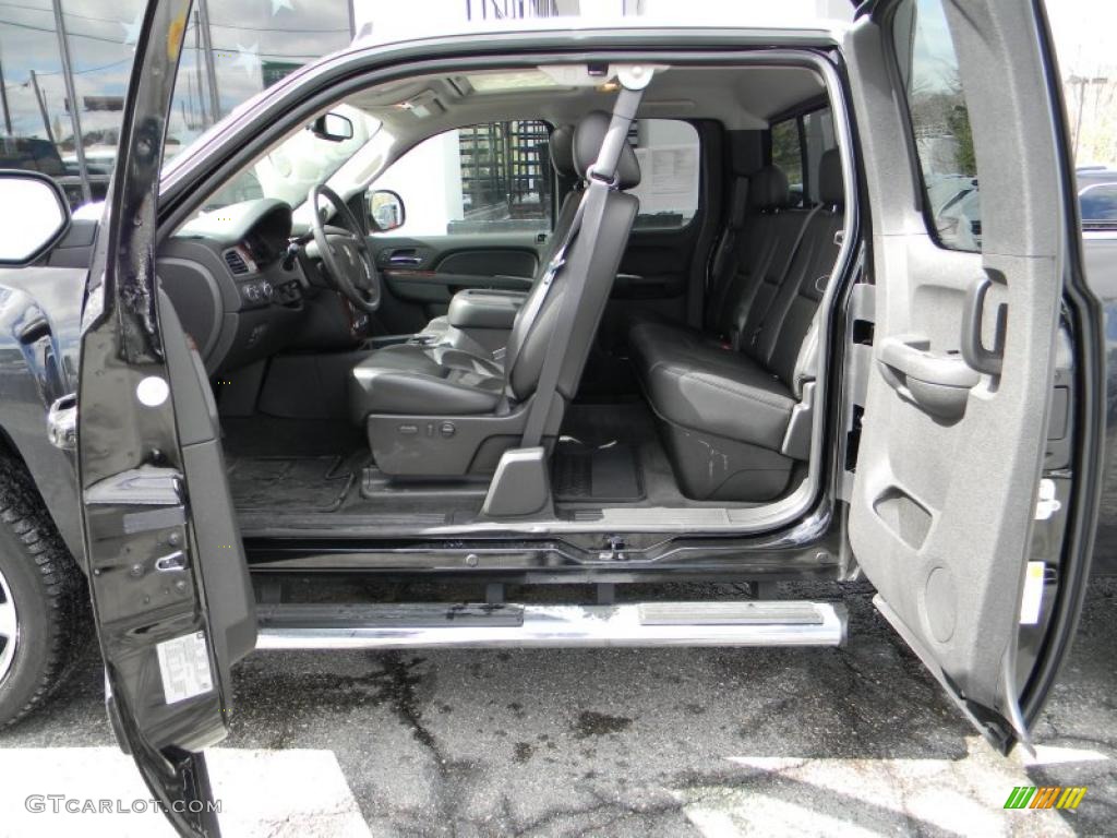 Ebony Interior 2010 Chevrolet Silverado 1500 LTZ Extended Cab 4x4 Photo #47148579