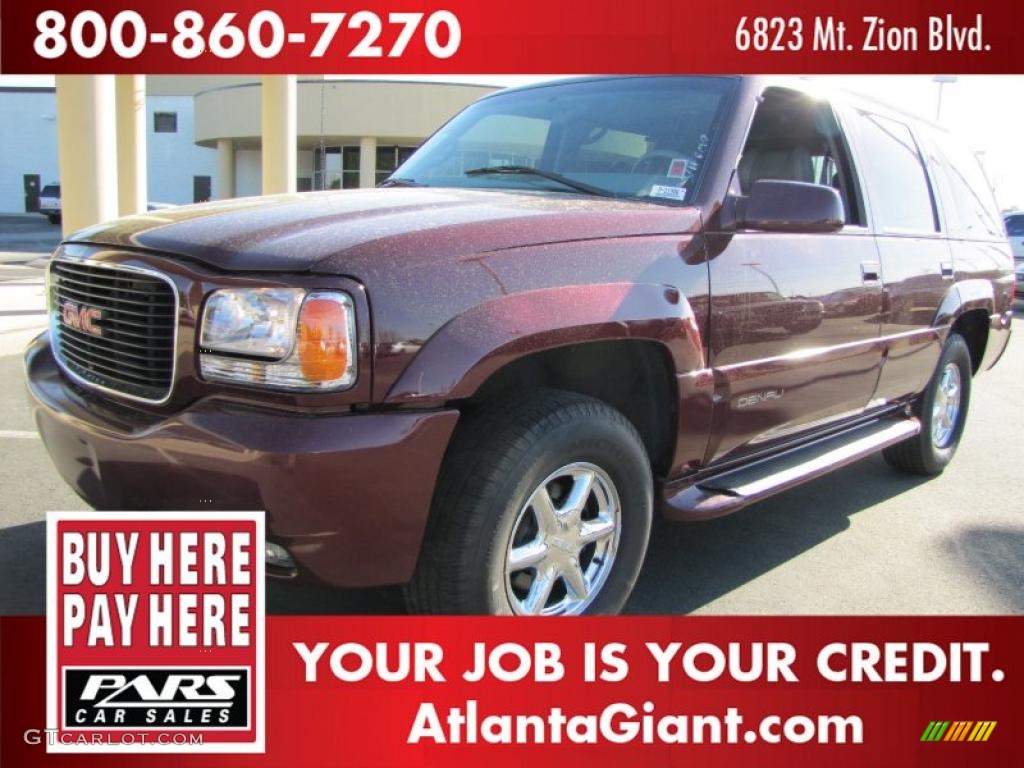 1999 Yukon Denali 4x4 - Dark Toreador Red Metallic / Stone Gray photo #1