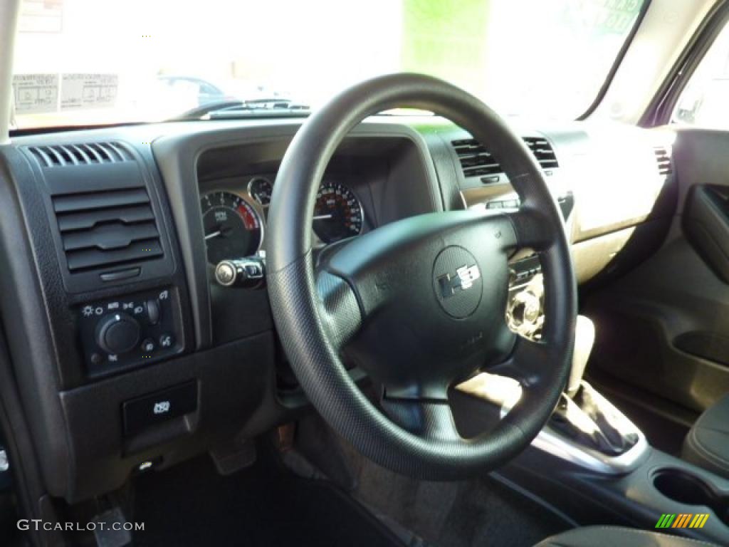 2008 Hummer H3 Standard H3 Model Ebony Black Steering Wheel Photo #47153082