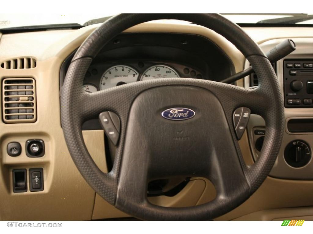 2004 Ford Escape XLT V6 4WD Medium/Dark Pebble Steering Wheel Photo #47155797