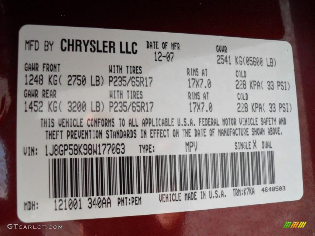 2008 Liberty Color Code PEM for Red Rock Crystal Pearl Photo #47158497