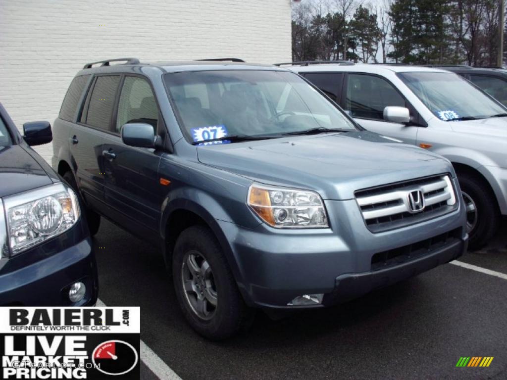 2007 Pilot EX-L 4WD - Steel Blue Metallic / Gray photo #1