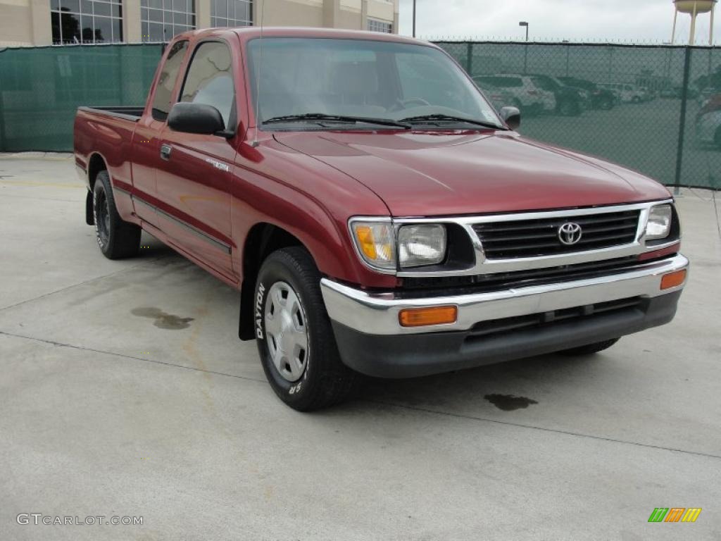 1996 Tacoma Extended Cab - Sunfire Red Pearl / Beige photo #1