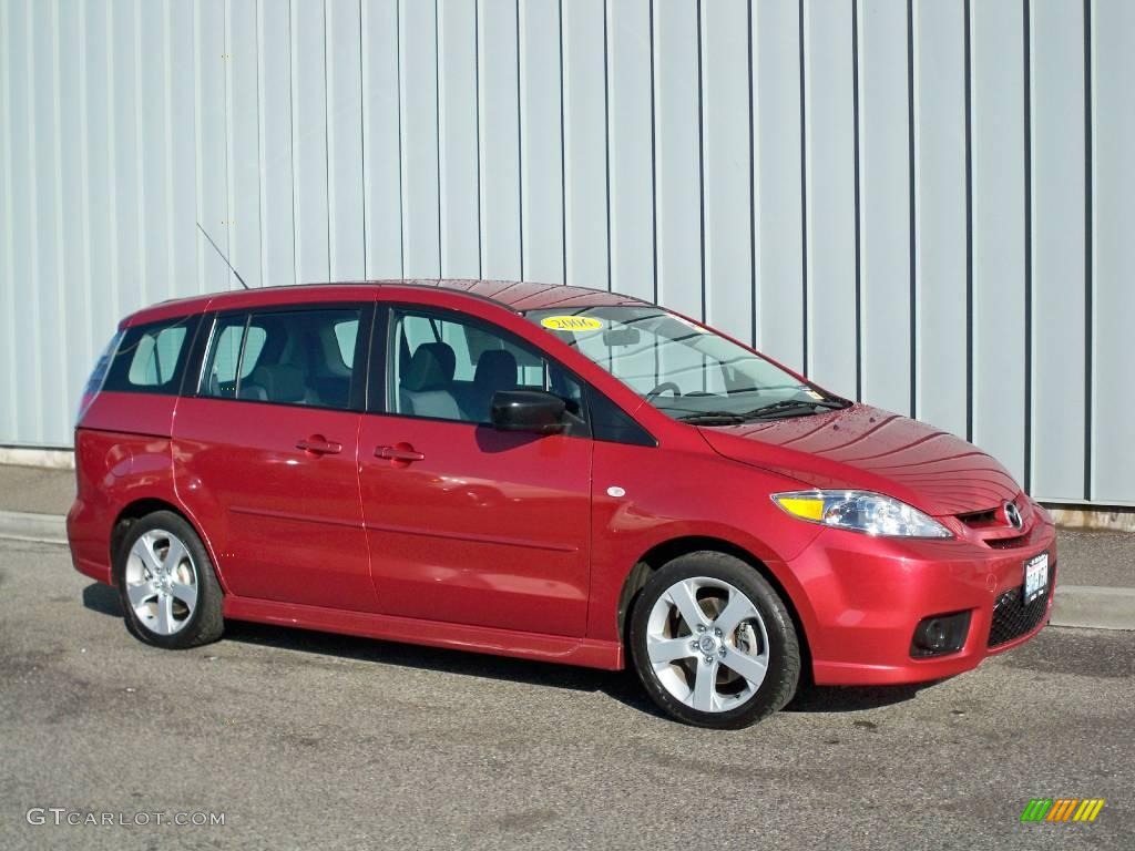 2006 MAZDA5 Sport - Cardinal Red Mica / Black photo #1