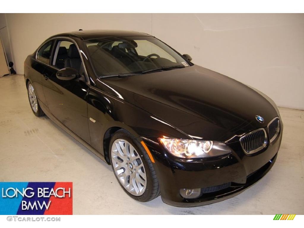 2008 3 Series 328i Coupe - Jet Black / Black photo #1