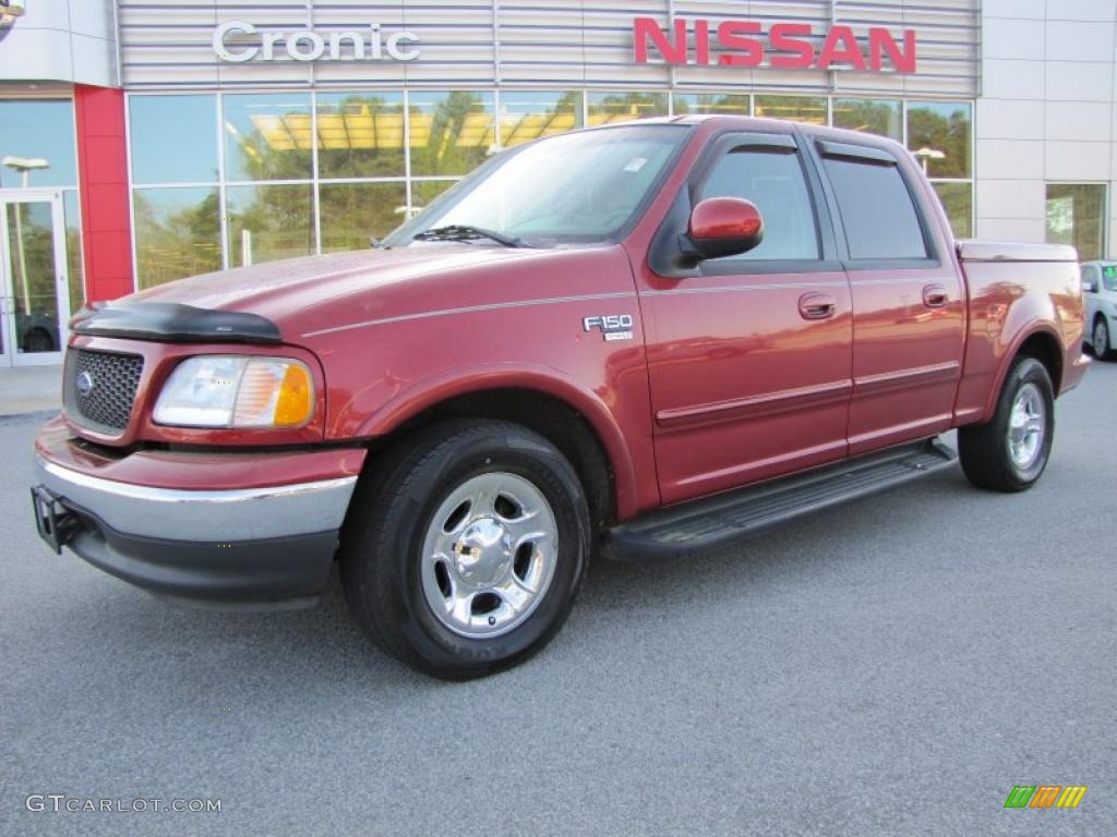 2003 F150 Lariat SuperCrew - Toreador Red Metallic / Medium Parchment Beige photo #1