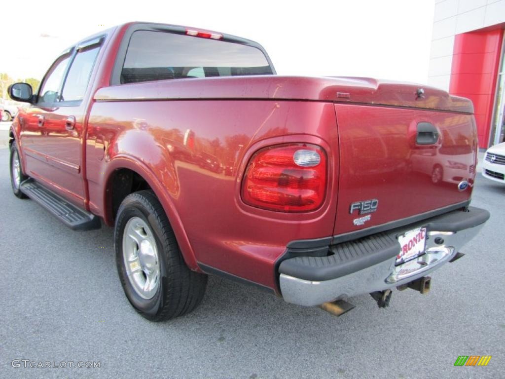 2003 F150 Lariat SuperCrew - Toreador Red Metallic / Medium Parchment Beige photo #3