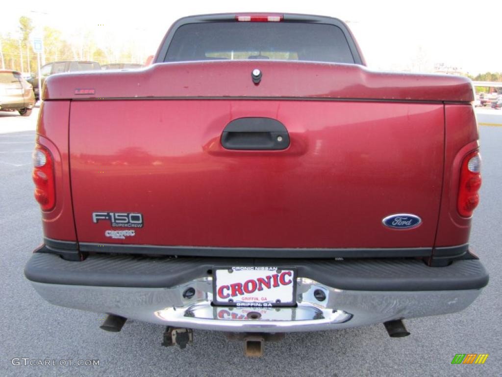 2003 F150 Lariat SuperCrew - Toreador Red Metallic / Medium Parchment Beige photo #4