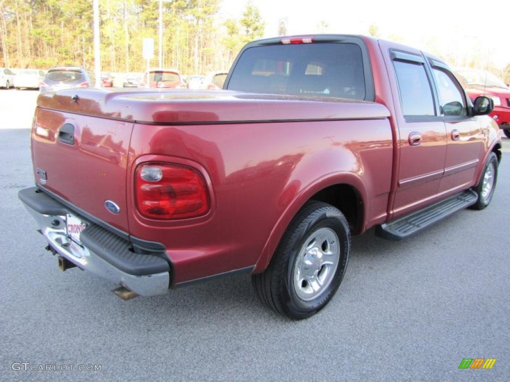 2003 F150 Lariat SuperCrew - Toreador Red Metallic / Medium Parchment Beige photo #5