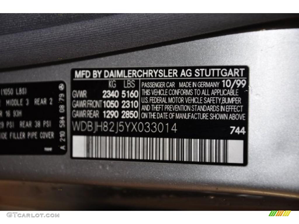 2000 E Color Code 744 for Brilliant Silver Metallic Photo #47170716