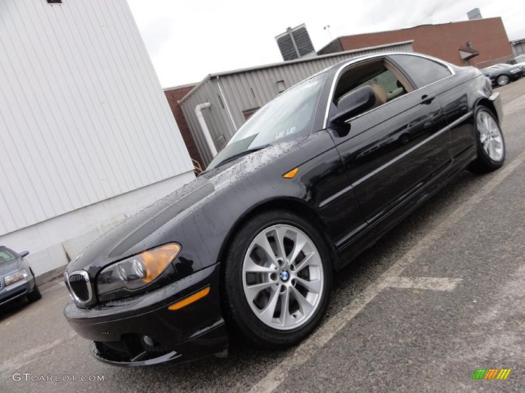 2004 3 Series 330i Coupe - Jet Black / Sand photo #1