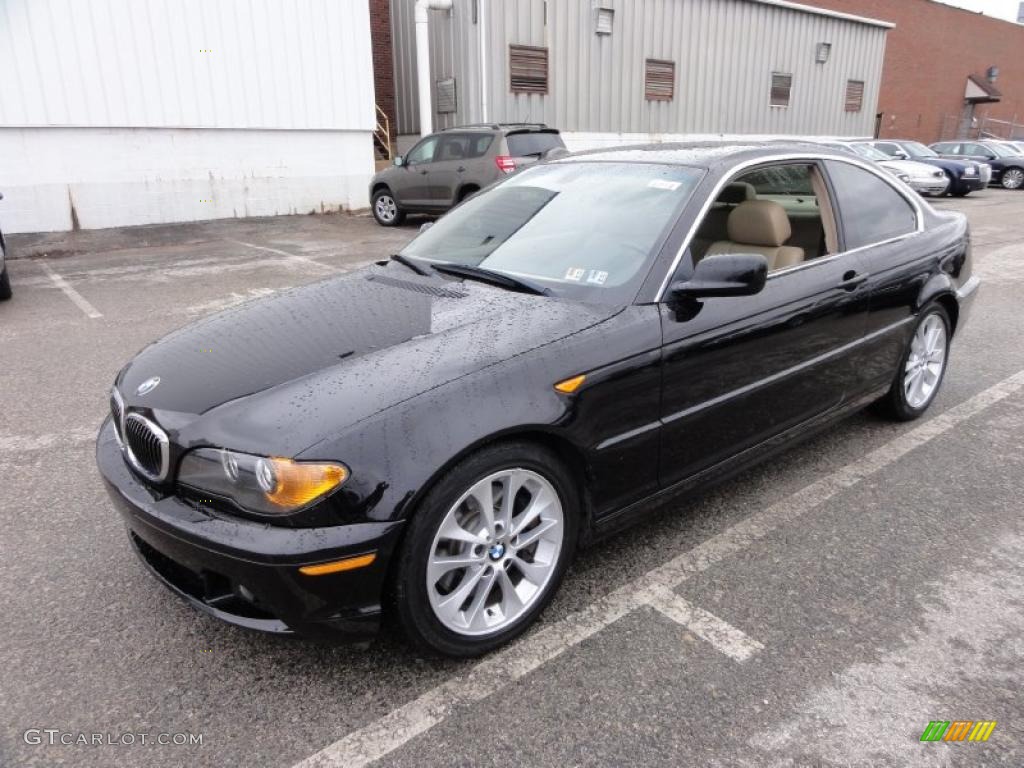 2004 3 Series 330i Coupe - Jet Black / Sand photo #2