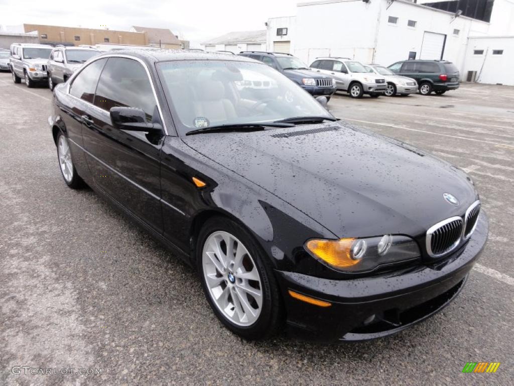 2004 3 Series 330i Coupe - Jet Black / Sand photo #4