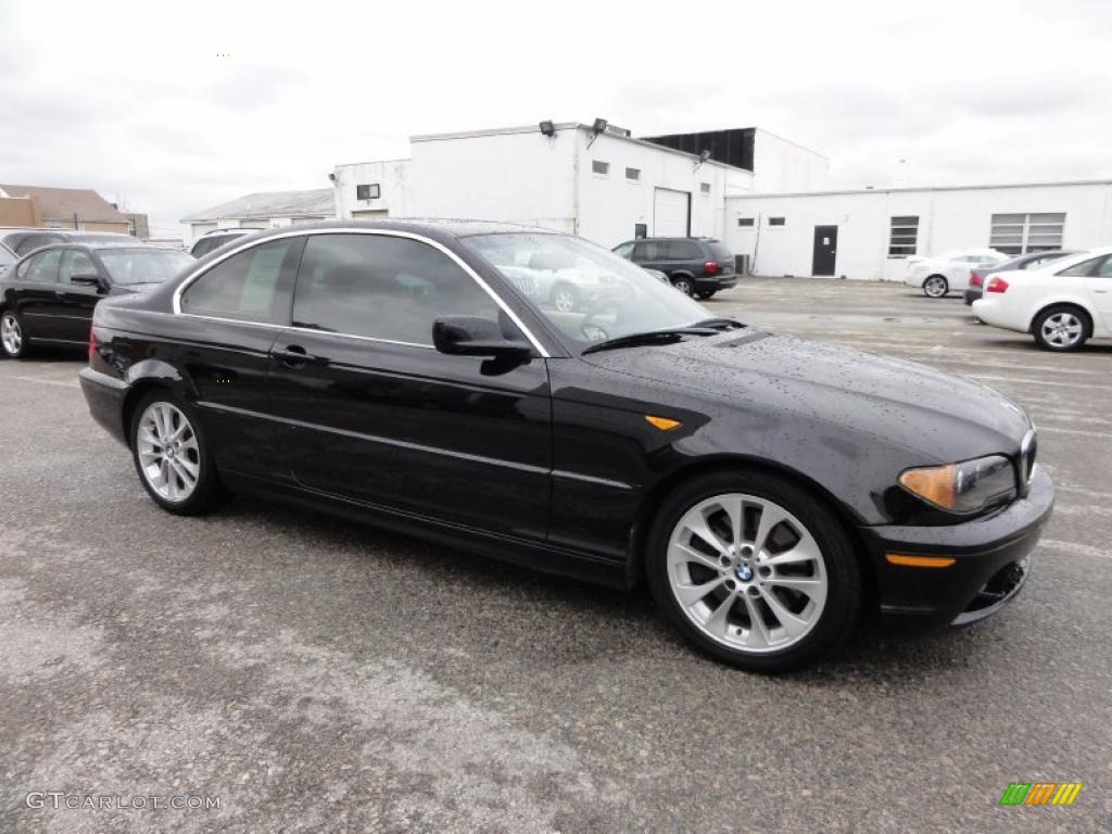 2004 3 Series 330i Coupe - Jet Black / Sand photo #6