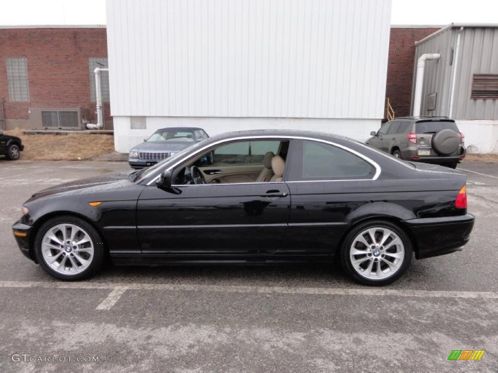 2004 3 Series 330i Coupe - Jet Black / Sand photo #11