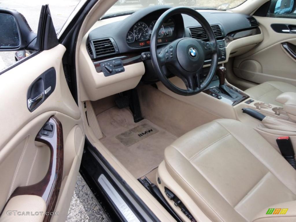 2004 3 Series 330i Coupe - Jet Black / Sand photo #13