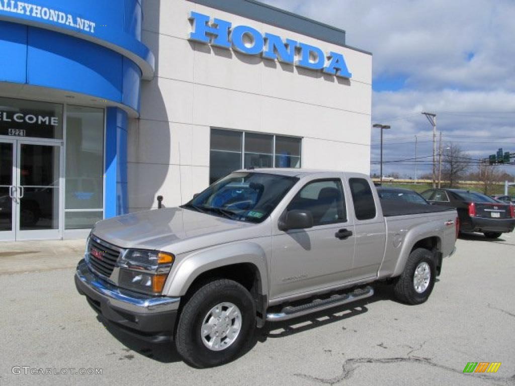 2005 Canyon SLE Extended Cab 4x4 - Silver Birch Metallic / Pewter photo #1