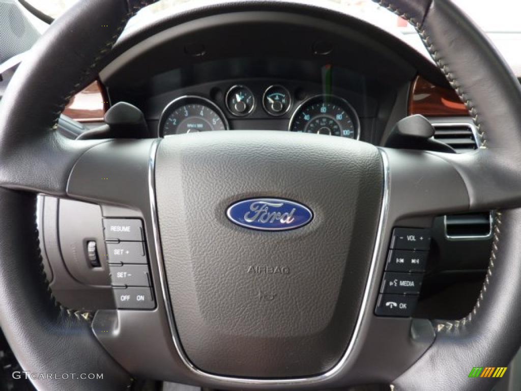 2010 Ford Flex SEL EcoBoost AWD Charcoal Black Steering Wheel Photo #47177112