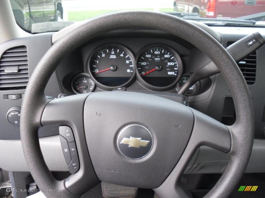 2007 Chevrolet Silverado 1500 Work Truck Regular Cab 4x4 Dark Titanium Gray Steering Wheel Photo #47178645