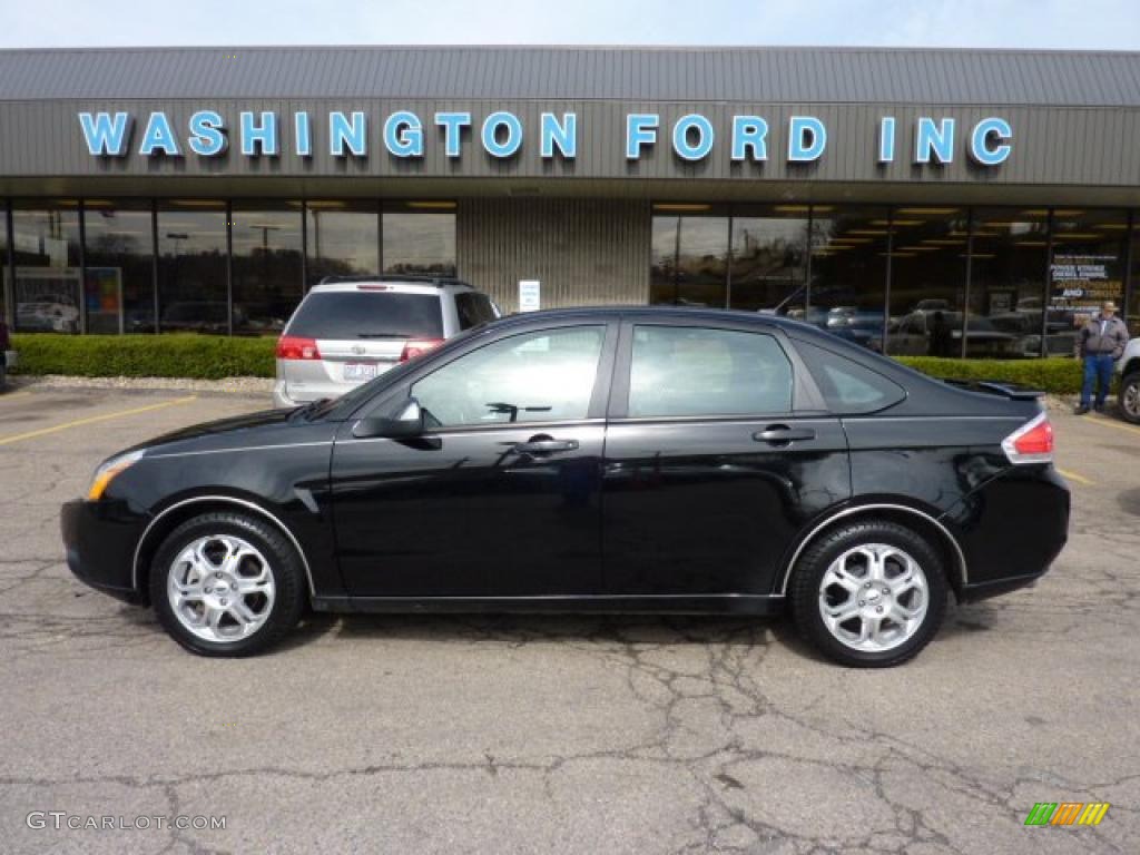 2009 Focus SES Sedan - Ebony Black / Charcoal Black photo #1