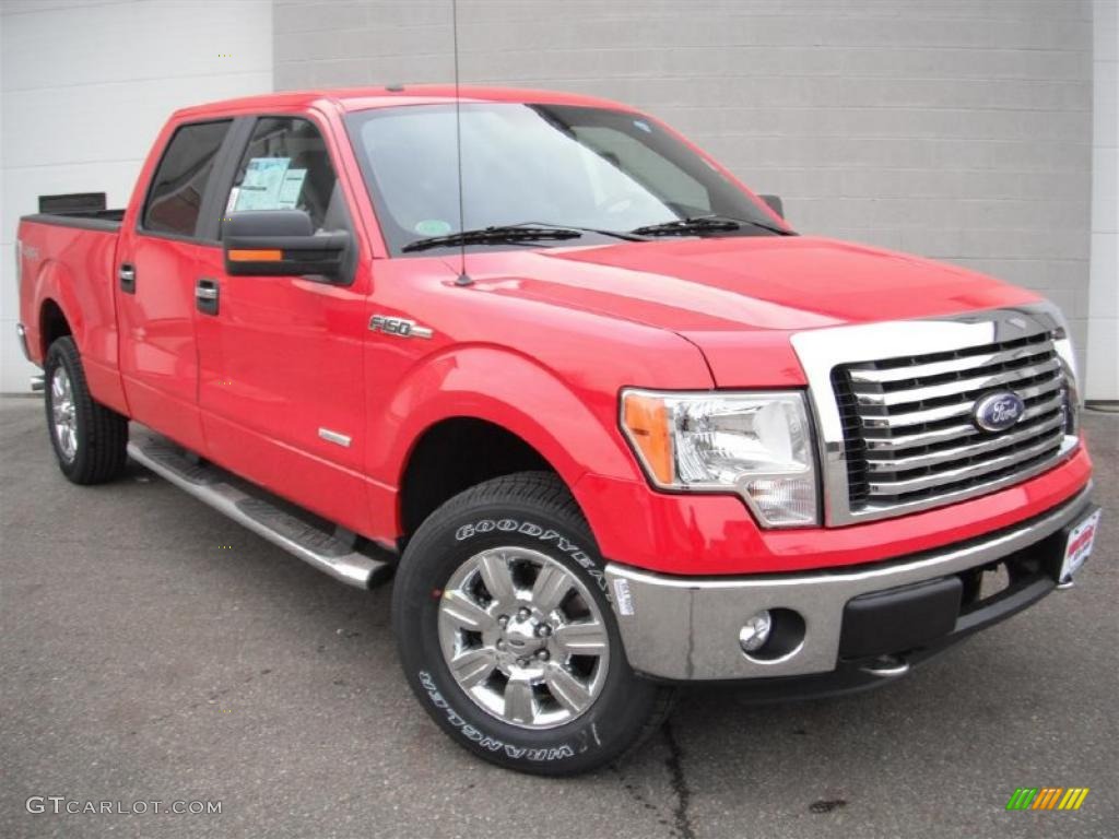 2011 F150 XLT SuperCrew 4x4 - Race Red / Steel Gray photo #2