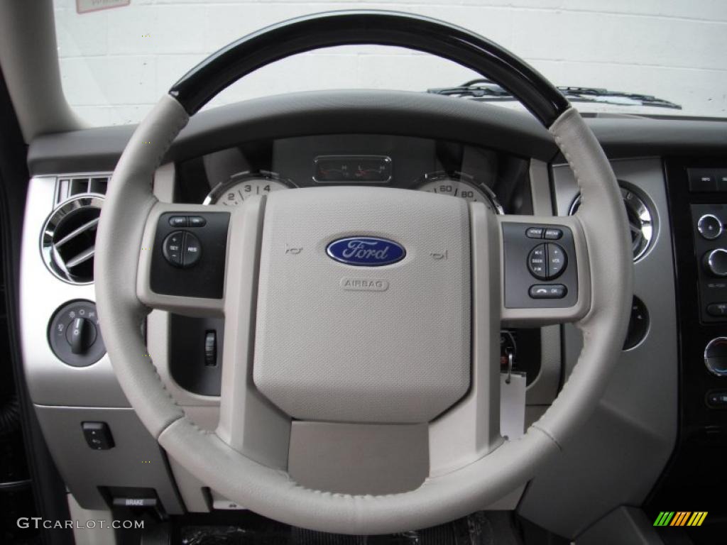 2011 Ford Expedition Limited 4x4 Stone Steering Wheel Photo #47182959