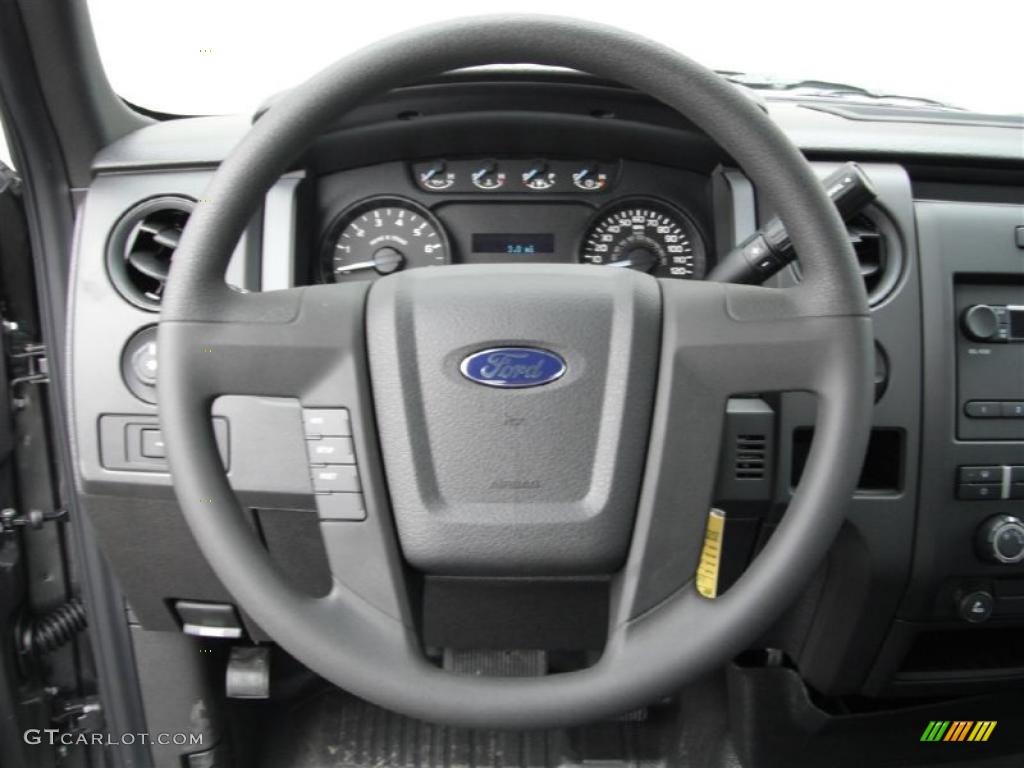 2011 Ford F150 XL Regular Cab Steel Gray Steering Wheel Photo #47183250