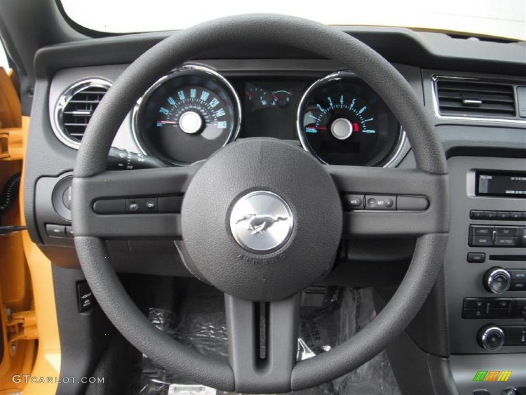 2012 Ford Mustang V6 Coupe Charcoal Black Steering Wheel Photo #47184384