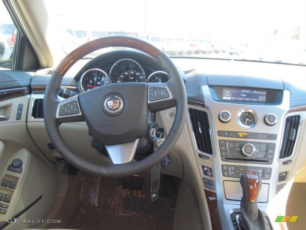 2011 Cadillac CTS 3.0 Sedan Cashmere/Cocoa Steering Wheel Photo #47184810