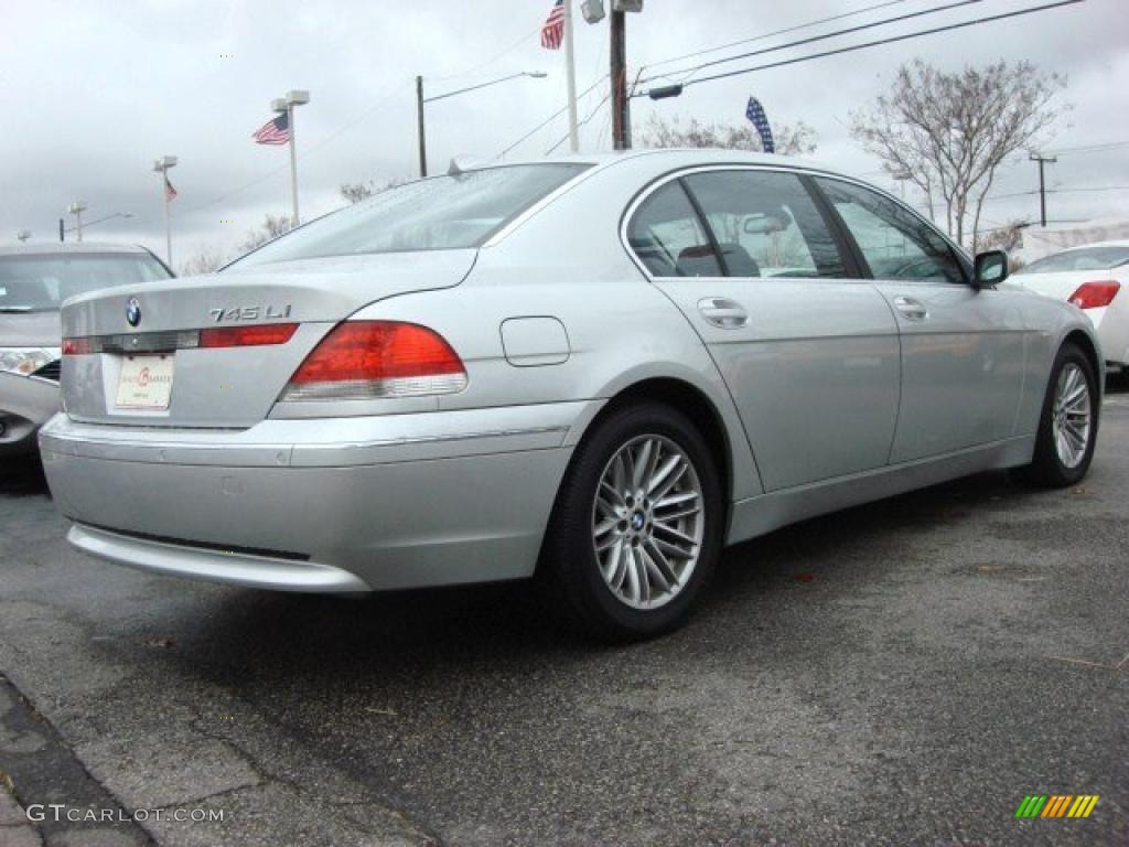 2004 7 Series 745Li Sedan - Titanium Silver Metallic / Black/Black photo #4