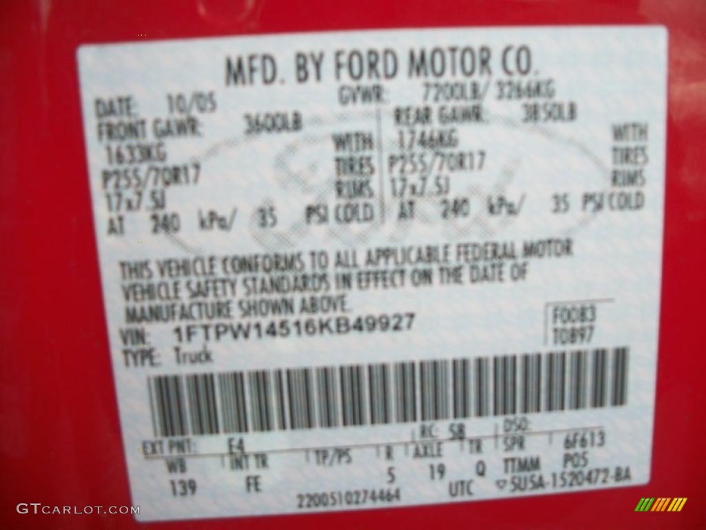 2006 F150 XLT SuperCrew 4x4 - Bright Red / Medium/Dark Flint photo #28