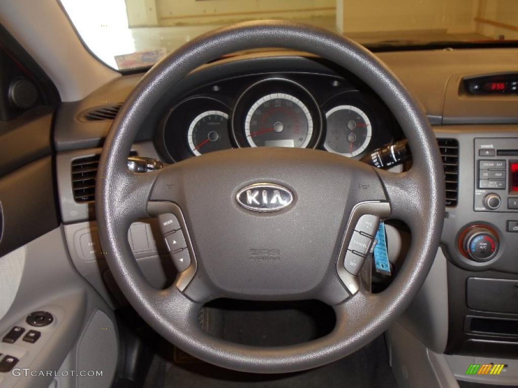 2009 Kia Optima LX Gray Steering Wheel Photo #47194064