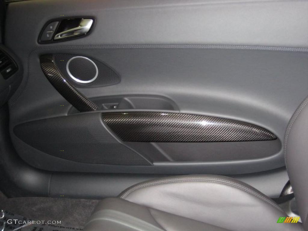 2011 Audi R8 Spyder 5.2 FSI quattro Black Fine Nappa Leather Door Panel Photo #47195459