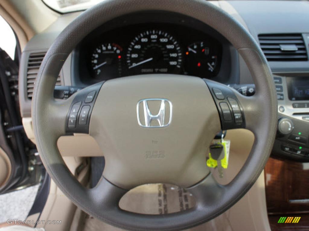 2007 Honda Accord EX Sedan Ivory Steering Wheel Photo #47195570