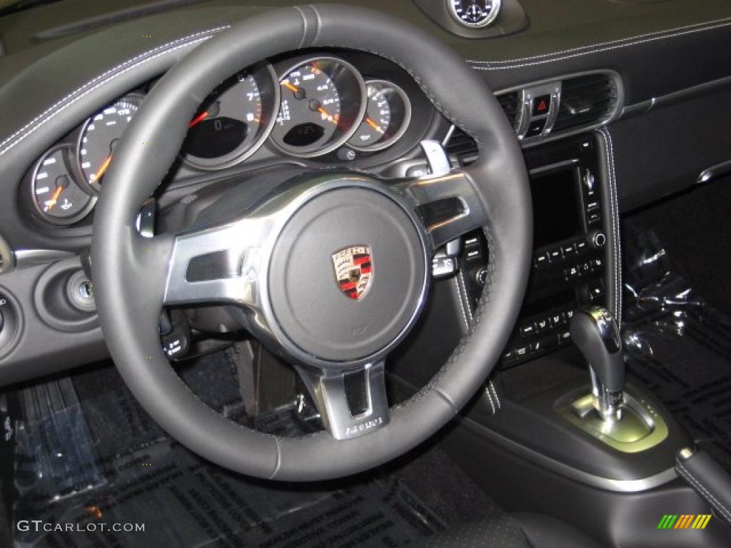 2011 Porsche 911 Carrera GTS Coupe Black Steering Wheel Photo #47195609
