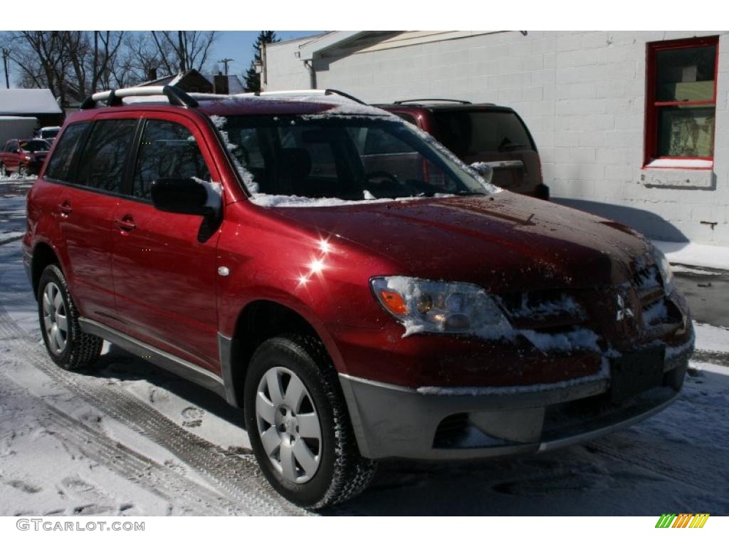 2006 Outlander LS 4WD - Rio Red Pearl / Charcoal photo #1