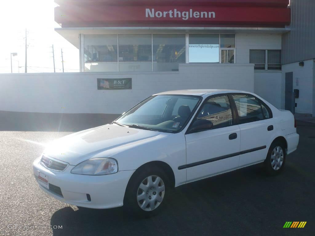 2000 Civic DX Sedan - Taffeta White / Gray photo #1