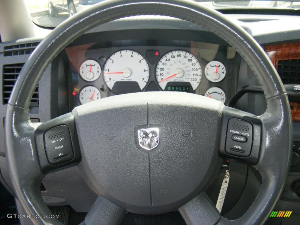 2006 Dodge Ram 1500 SLT TRX Regular Cab 4x4 Medium Slate Gray Steering Wheel Photo #47202335