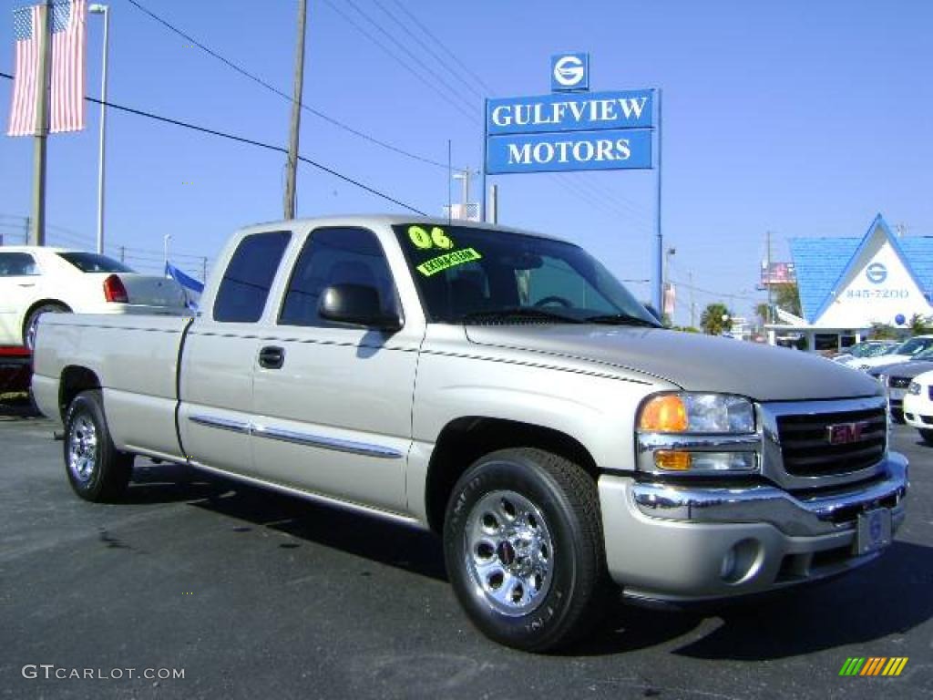 2006 Sierra 1500 SLE Extended Cab - Silver Birch Metallic / Dark Pewter photo #1