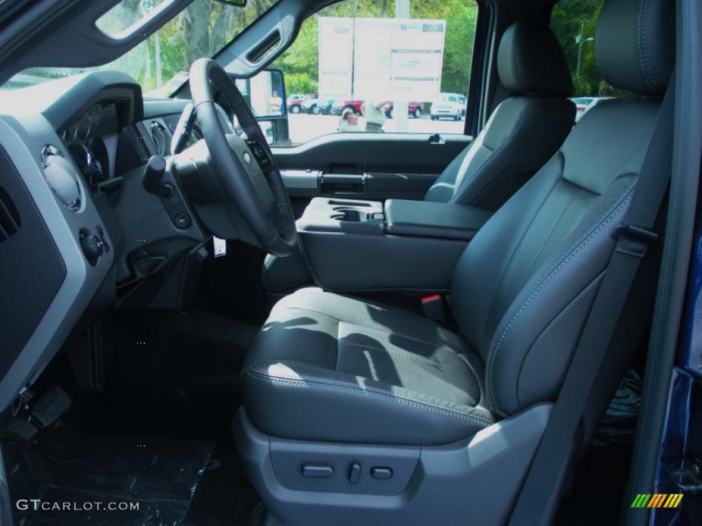 Black Interior 2011 Ford F350 Super Duty Lariat Crew Cab 4x4 Photo #47205977