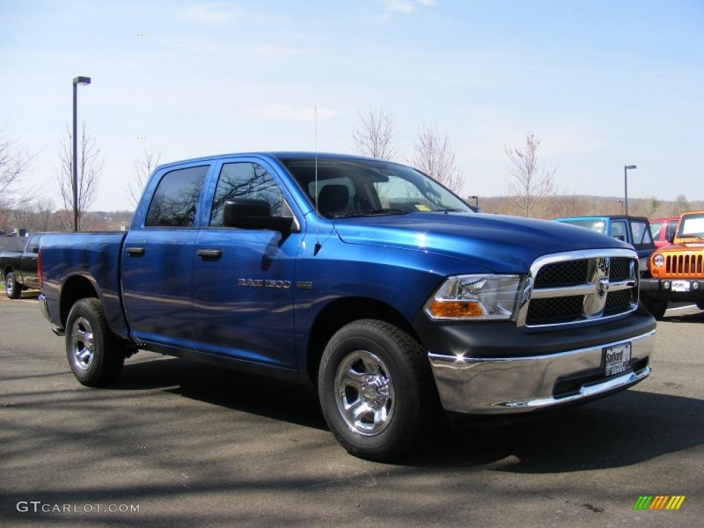 2011 Ram 1500 ST Crew Cab 4x4 - Deep Water Blue Pearl / Dark Slate Gray/Medium Graystone photo #2