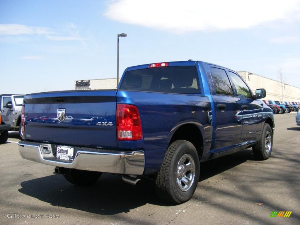 2011 Ram 1500 ST Crew Cab 4x4 - Deep Water Blue Pearl / Dark Slate Gray/Medium Graystone photo #3