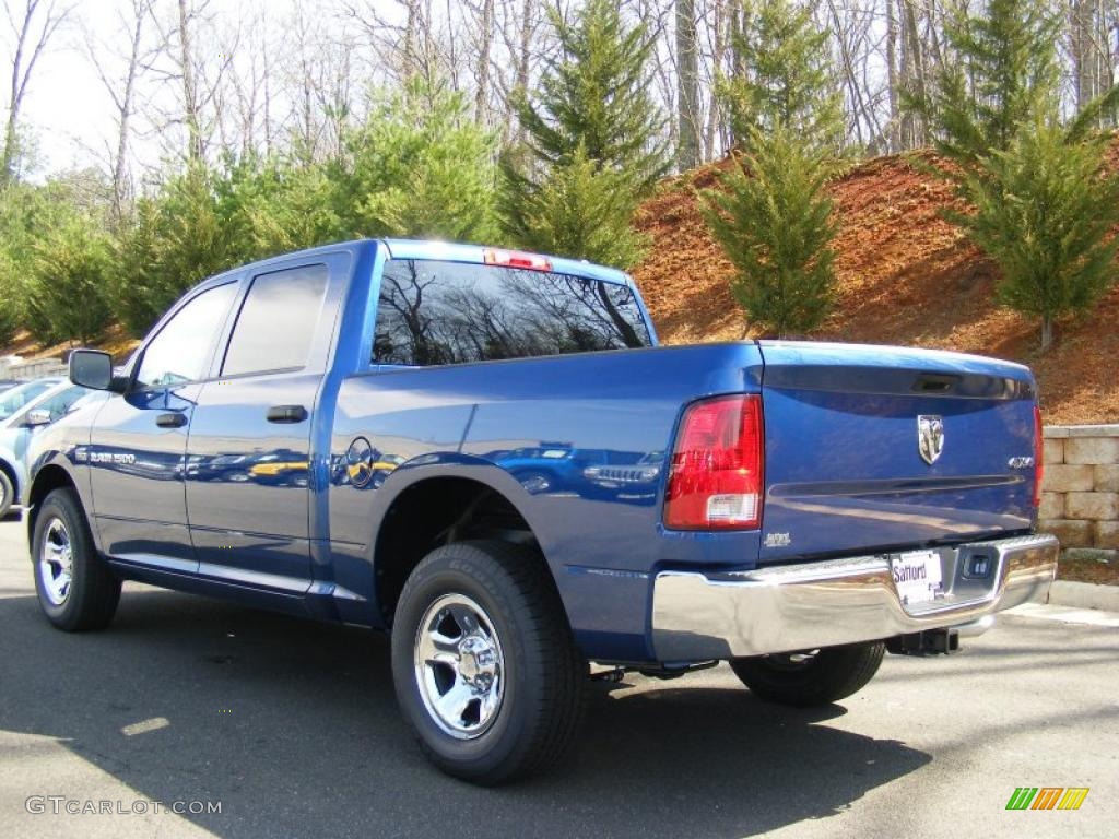 2011 Ram 1500 ST Crew Cab 4x4 - Deep Water Blue Pearl / Dark Slate Gray/Medium Graystone photo #4