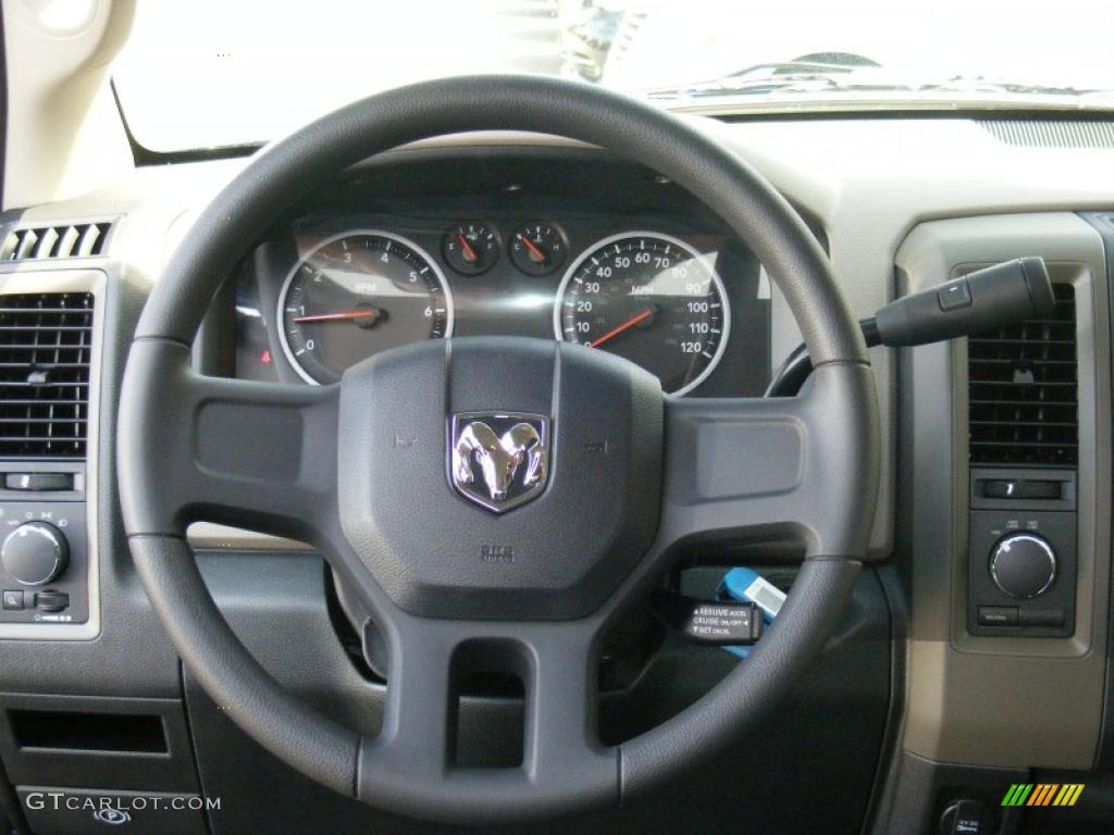 2011 Dodge Ram 1500 ST Crew Cab 4x4 Dark Slate Gray/Medium Graystone Steering Wheel Photo #47206355