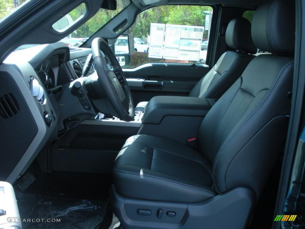 Black Two Tone Leather Interior 2011 Ford F250 Super Duty