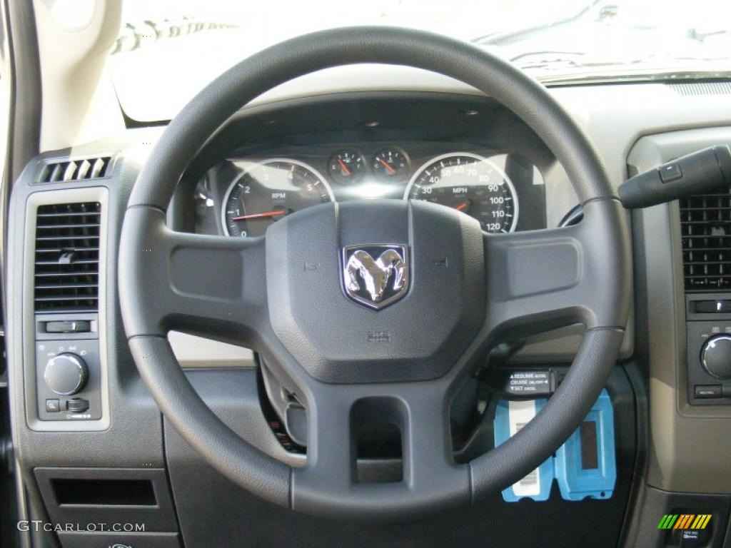 2011 Dodge Ram 1500 ST Crew Cab 4x4 Dark Slate Gray/Medium Graystone Steering Wheel Photo #47206664