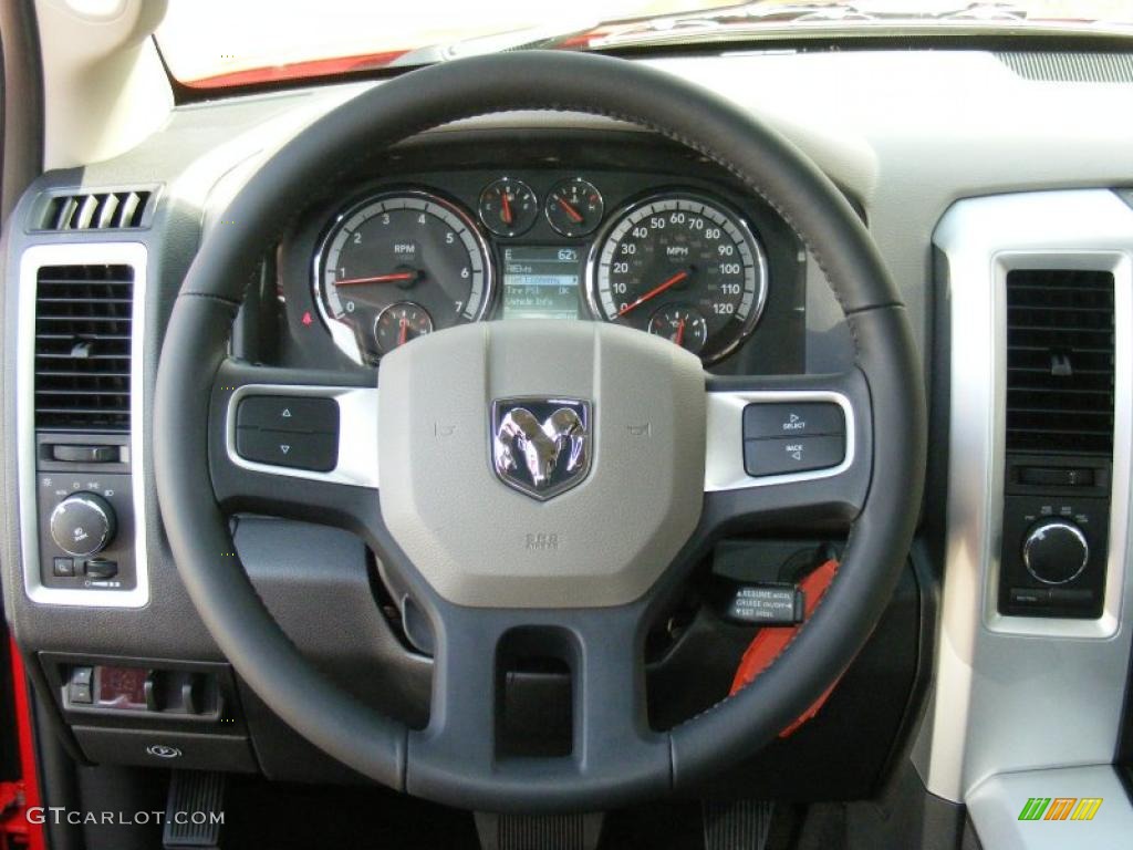 2011 Dodge Ram 1500 Big Horn Crew Cab 4x4 Dark Slate Gray/Medium Graystone Steering Wheel Photo #47206826